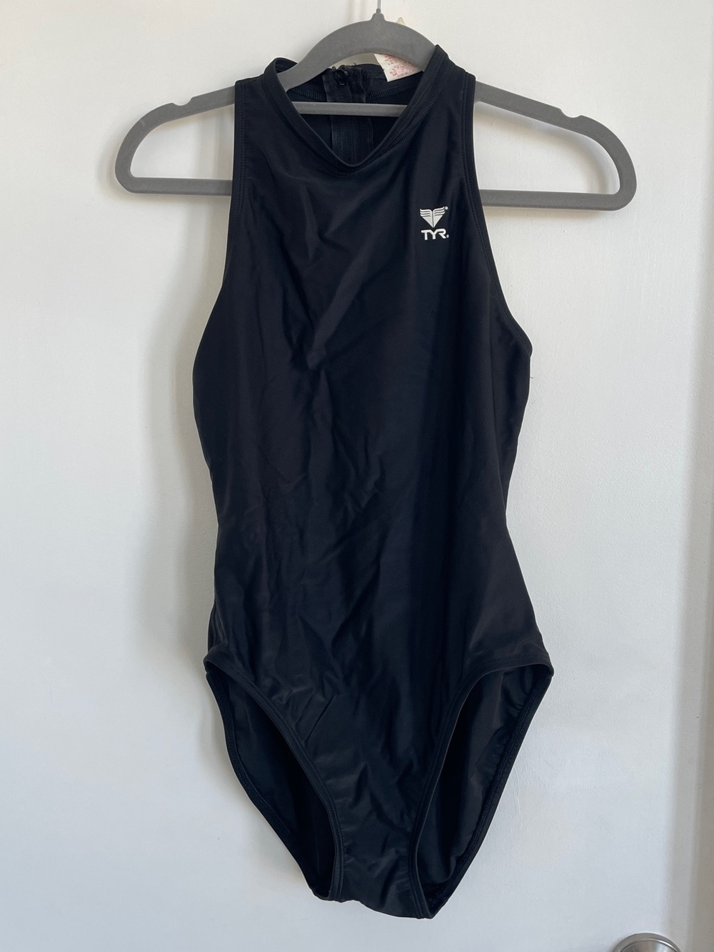 TYR Black High-Neck Athletic One-Piece Swimsuit